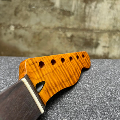 Golden Brown Roasted Flamed Maple Tele Style Neck #44