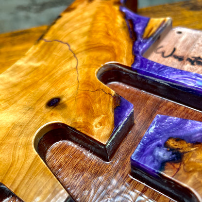 Warmtone Custom Guitars Strat Guitar Body “Purple Swirl” Resin Pour