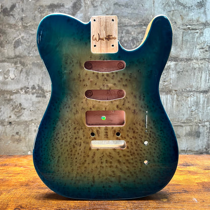 Warmtone CG Burl Telecaster Guitar Body "Dark Leopard” P90 4.8lbs