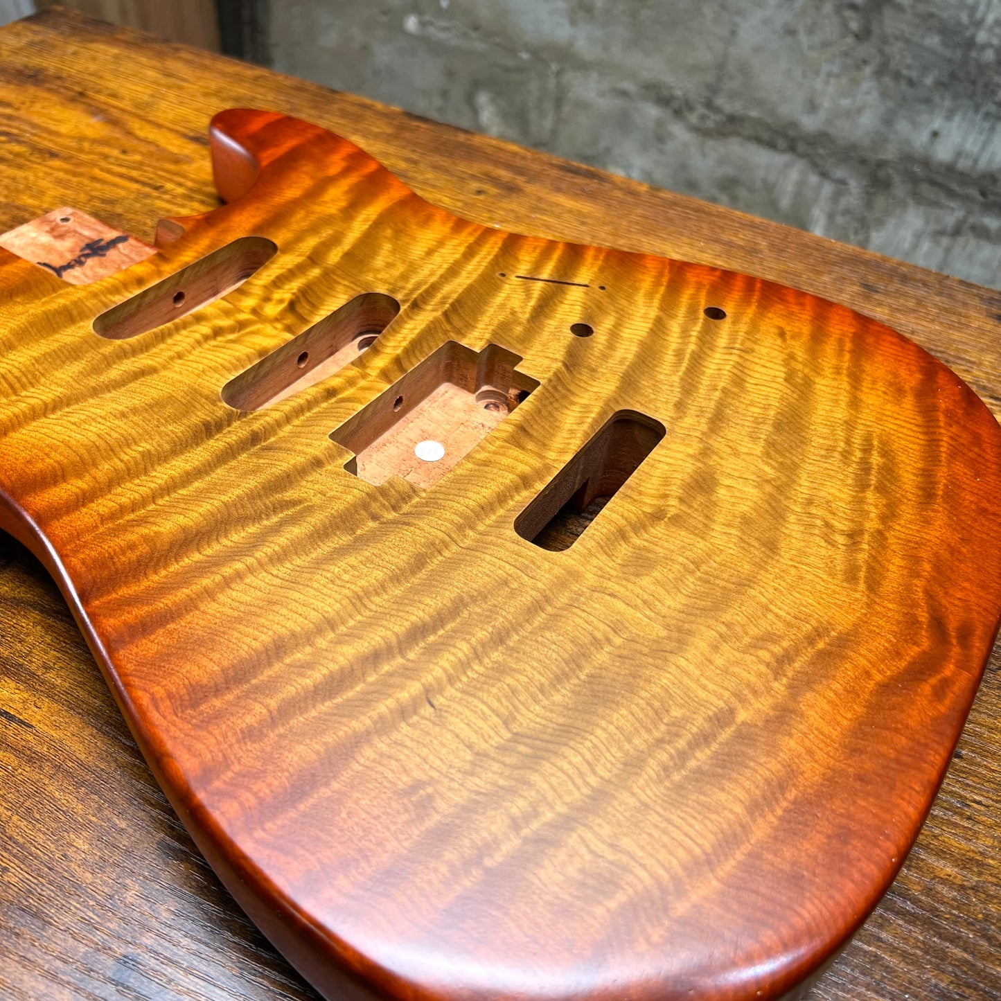 Warmtone CG Hss Strat Style Guitar Body Flamed Maple “Fire” 4.2lbs