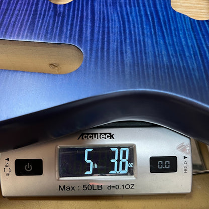 Warmtone Custom Guitars Tele Style Guitar Body “Purple to Blue" Flamed Maple