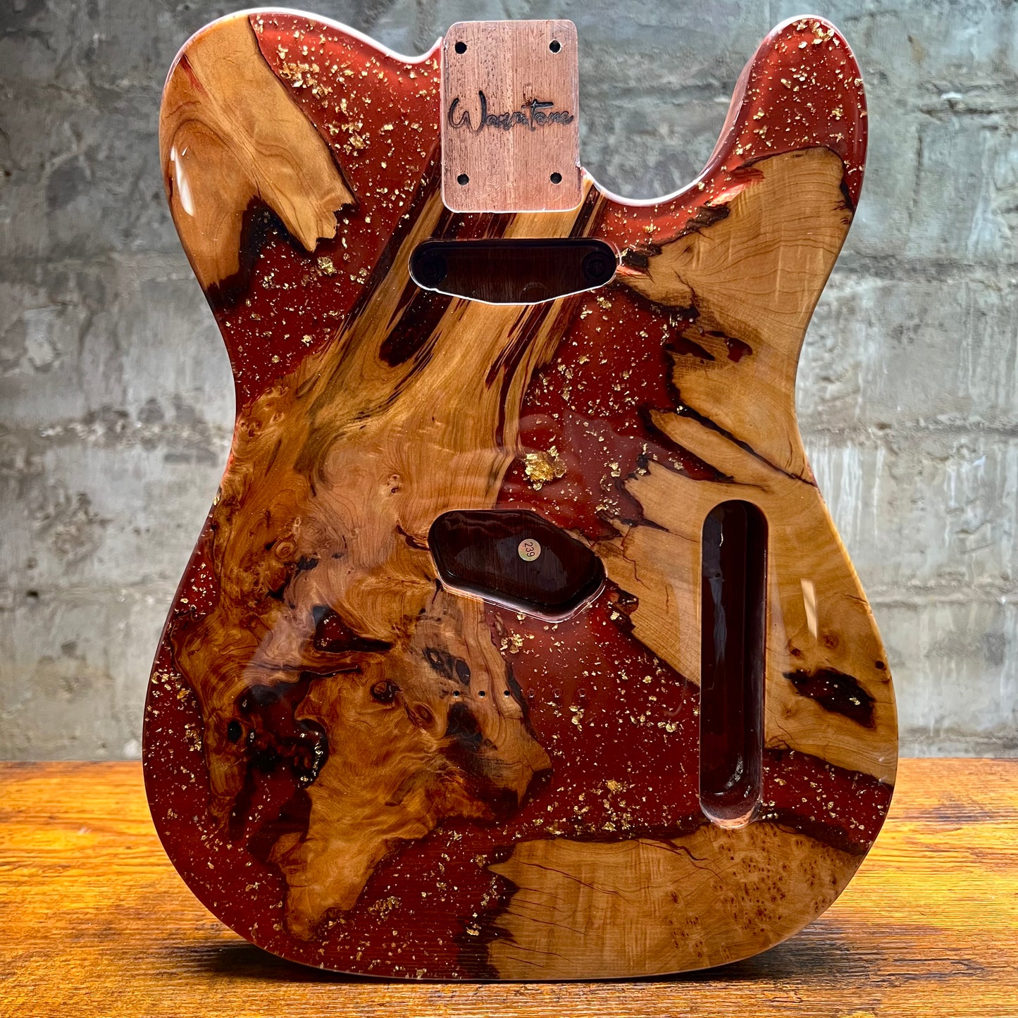 Warmtone Custom Guitars Burl Epoxy Resin Tele Body “Redd”#239