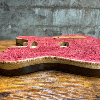 Warmtone CG Tele Guitar Body “Ruby Diamond” Maple Burl/Limba