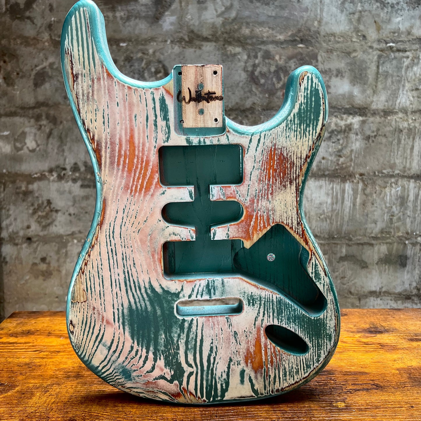 Warmtone CG HSH Strat Style Guitar Body Relic "Tiger Ash” Nitro 4.8lbs