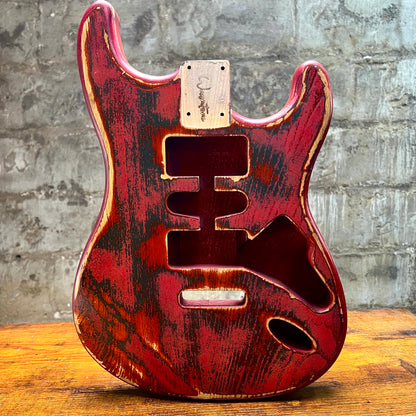 Warmtone CG HSH Strat Style Guitar Body Relic "Knight” Nitro 4.0lbs
