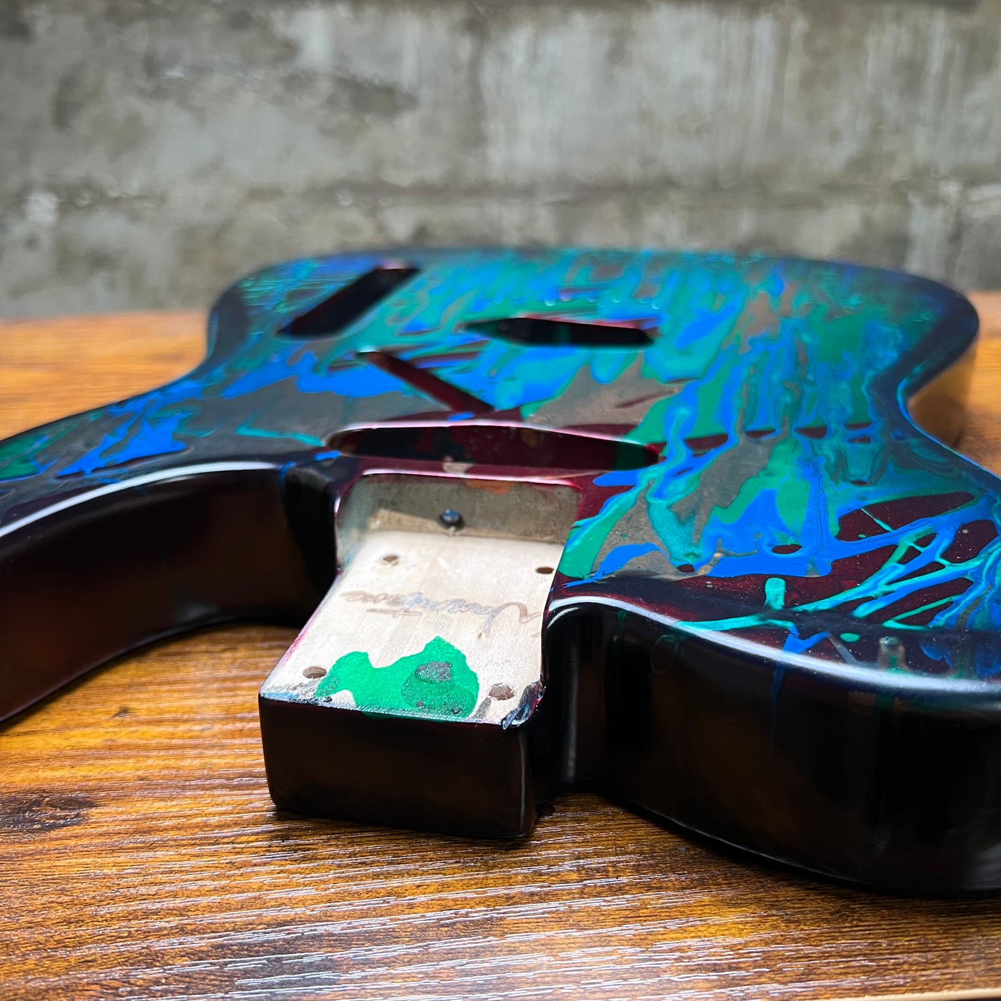 Warmtone Custom Guitars Relic Tele Style Guitar Body “Dark Pour” B Stock