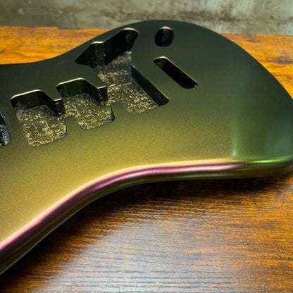 Warmtone Custom Guitars Strat Guitar Body “Green Mauve Gold Color Shift”