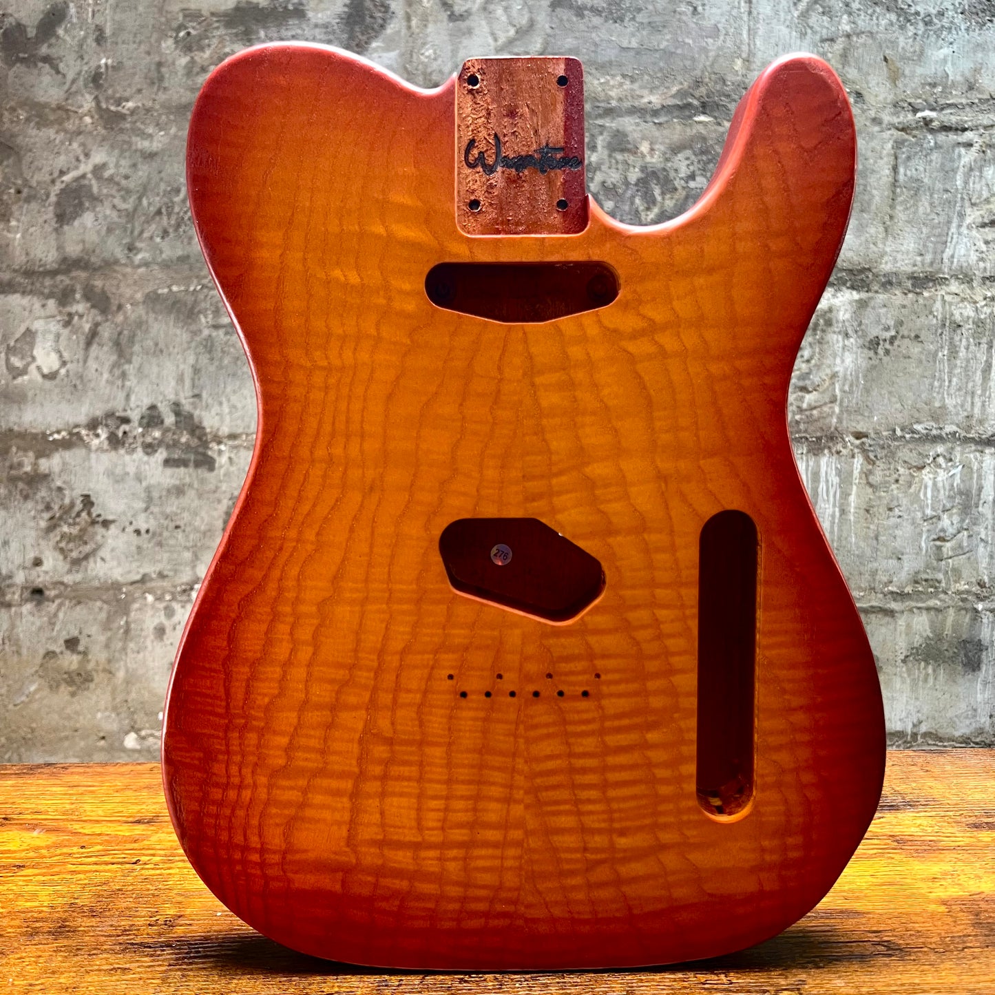 Warmtone CG Flamed Maple Telecaster Guitar Body "Amber Burst” 4.8lbs
