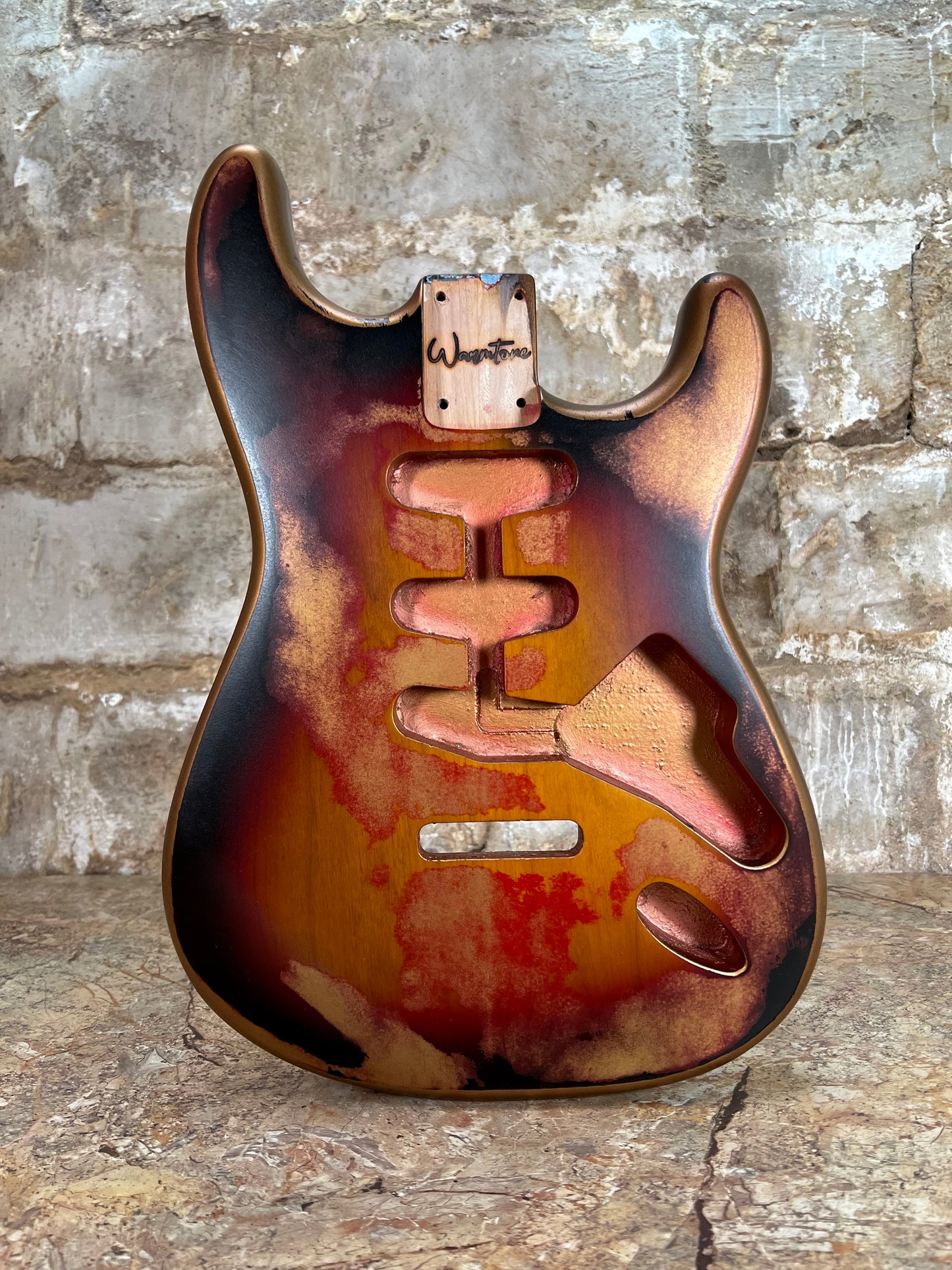 Warmtone Custom Guitars Strat Style Guitar Body Relic "Golden Red Sunburst" Nitro