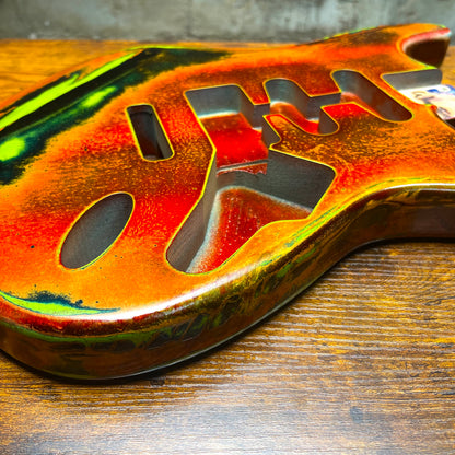 Warmtone CG Strat Style Guitar Body Relic "Grand Canyon” Nitro 4.4lbs