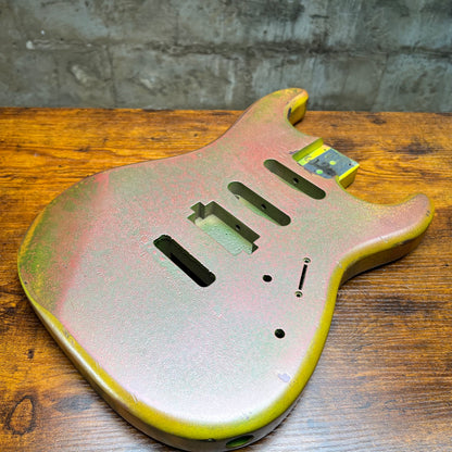 Warmtone CG Hss Strat Style Guitar Body Relic "Green Patina” Nitro 4.4lbs