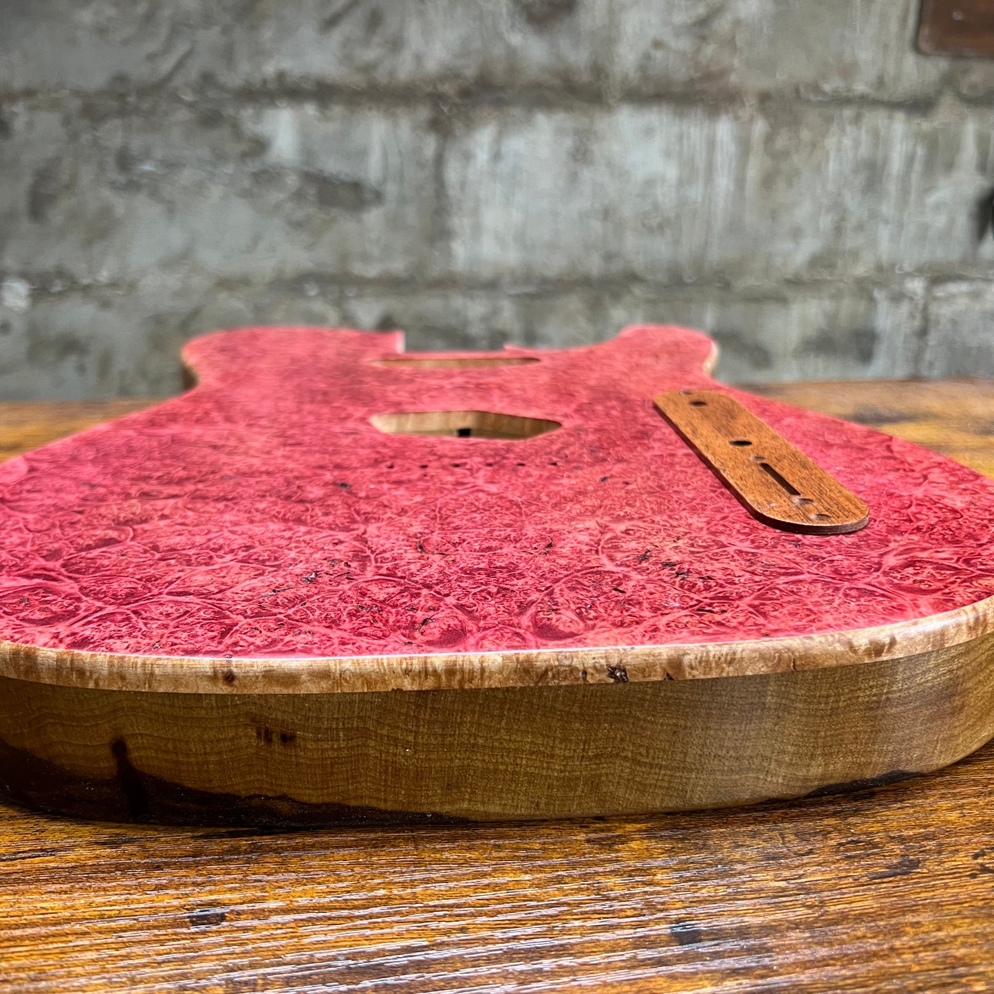 Warmtone CG Tele Guitar Body “Ruby Diamond” Maple Burl/Limba