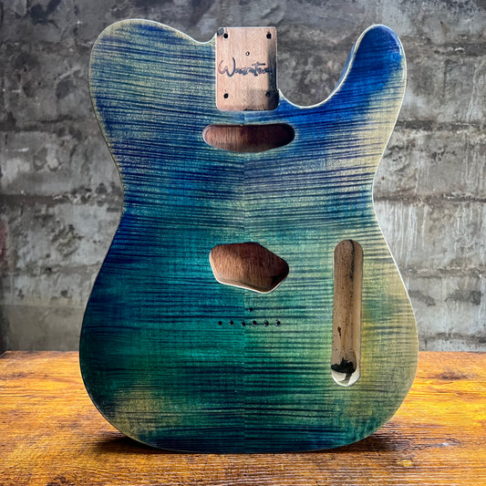 Warmtone Custom Guitars Relic Tele Style Guitar Body “Old Jeans” Nitro