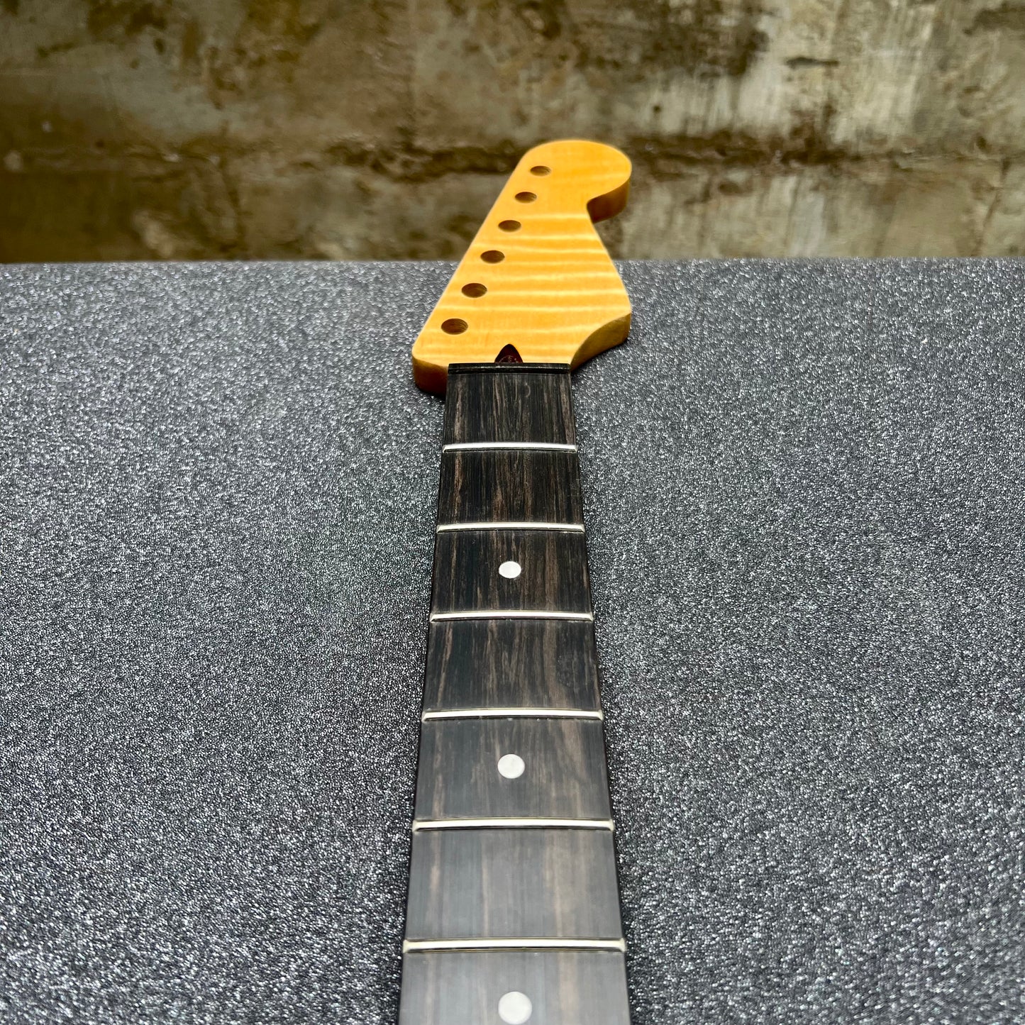 Flamed Maple St Style Neck Nitro Ebony 9.5 Radius   #39