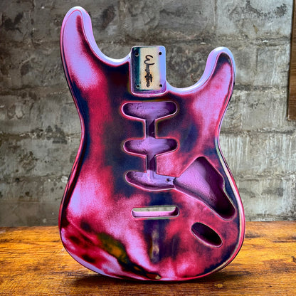 Warmtone Custom Guitars Strat Guitar Body Relic "Purple Madness”