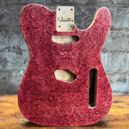 Warmtone CG Tele Guitar Body “Ruby Diamond” Maple Burl/Limba