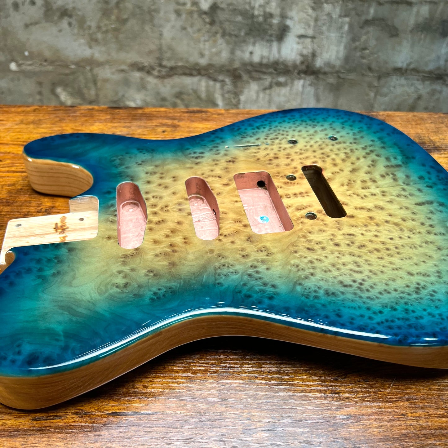 Warmtone CG Burl Telecaster Guitar Body "Dark Leopard” P90 4.8lbs