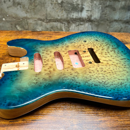 Warmtone CG Burl Telecaster Guitar Body "Dark Leopard” P90 4.8lbs