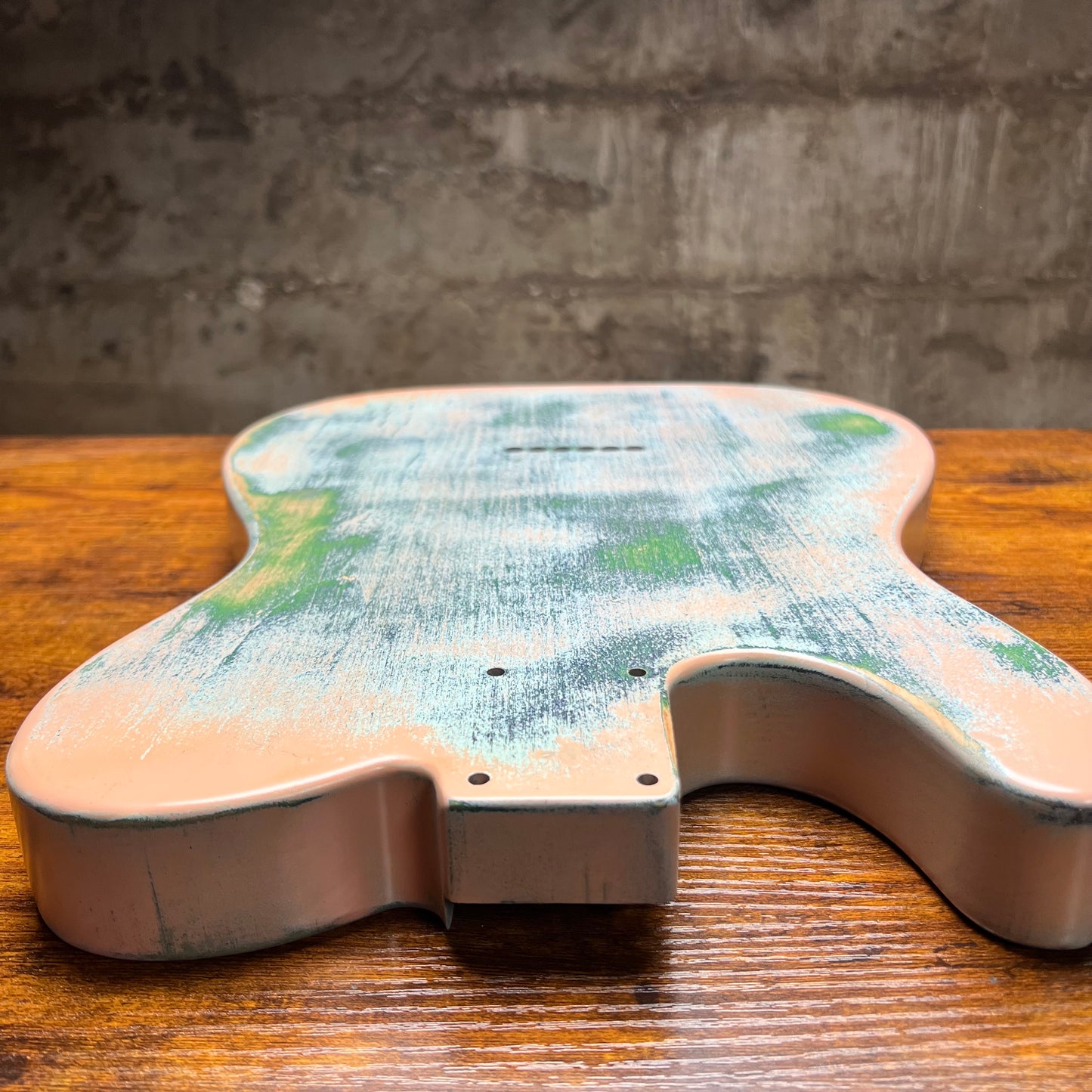 Warmtone Custom Guitars Relic Tele Style Guitar Body “Pink Grass”