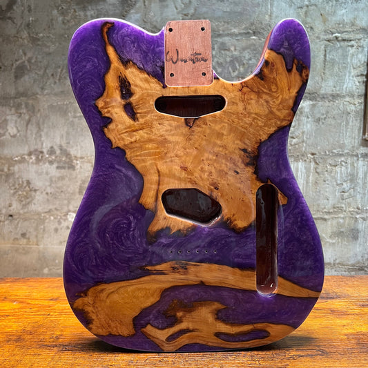 Warmtone CG Burl Epoxy Resin Tele Body “Galactic River”