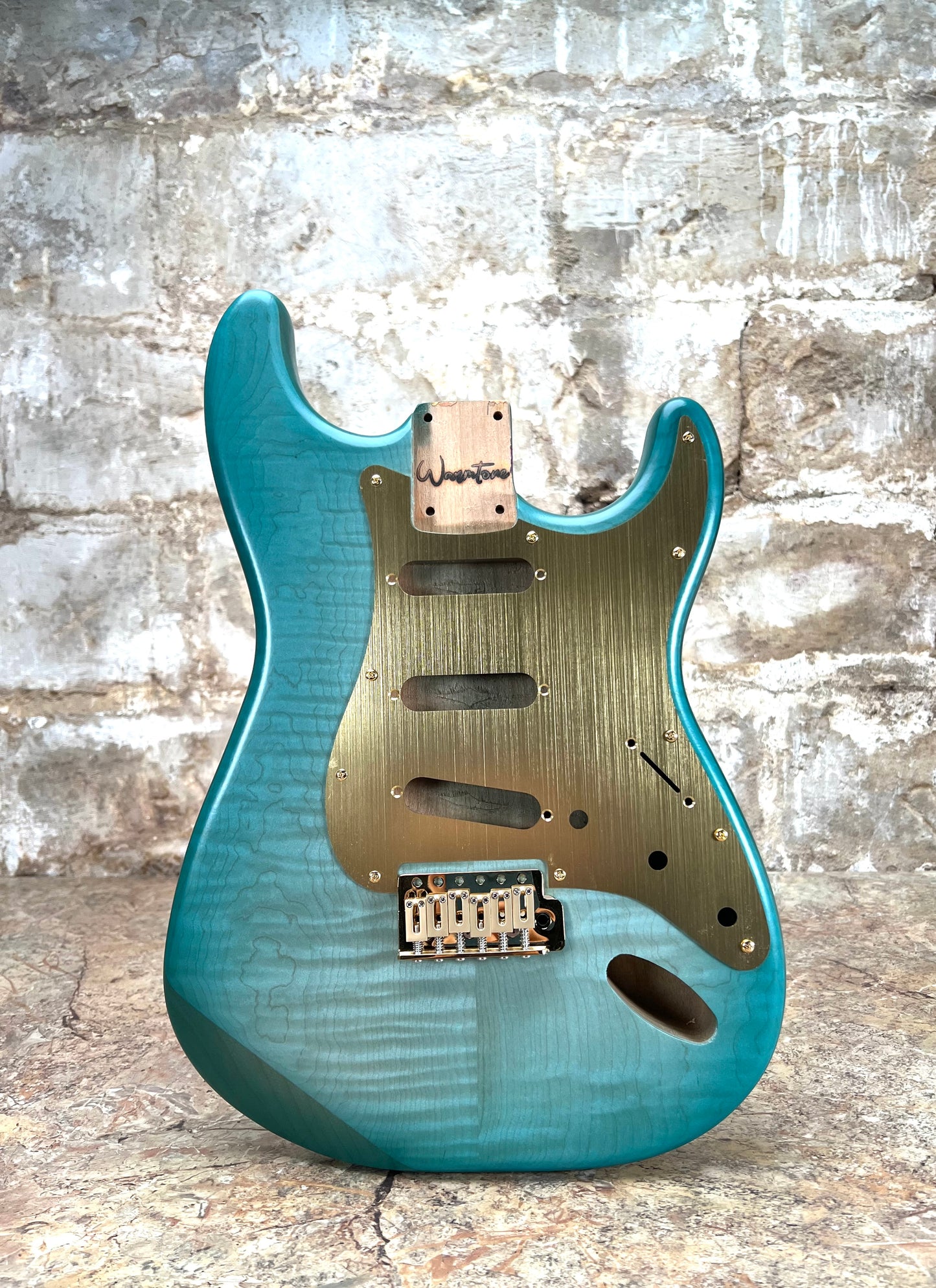 Warmtone Custom Guitars SSS Strat Style Guitar Body “Flamed Sea”