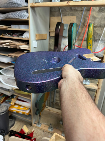 Warmtone CG COLORSHIFT Alder Tele Guitar Body "Blueberry Shift" 5.10lbs