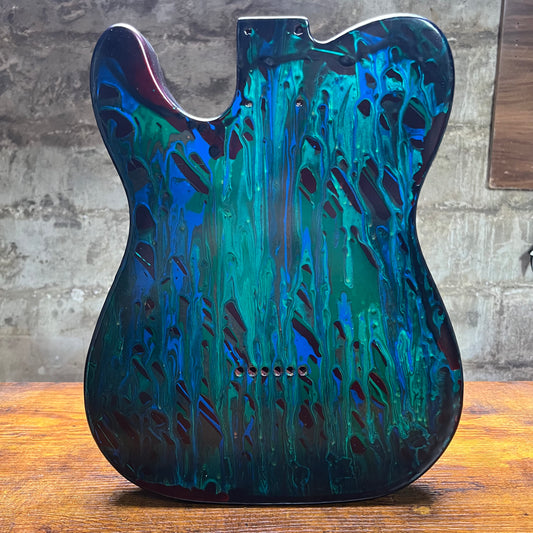 Warmtone Custom Guitars Relic Tele Style Guitar Body “Dark Pour” B Stock