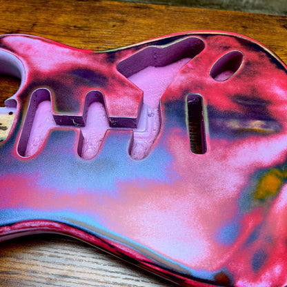Warmtone Custom Guitars Strat Guitar Body Relic "Purple Madness”