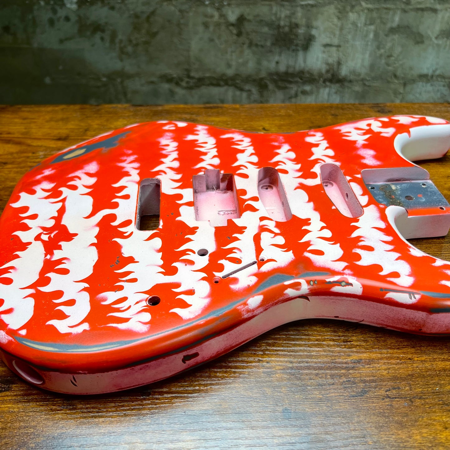 Warmtone Custom Guitars Strat Guitar Body Relic "Hot Flames”Nitro