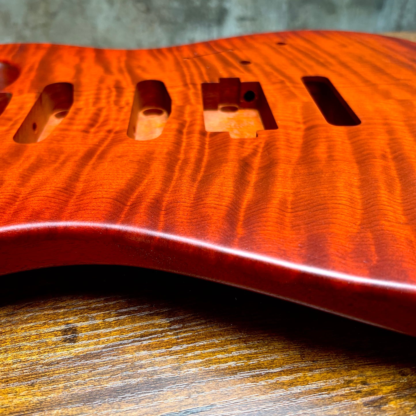 Warmtone CG Hss Strat Style Guitar Body Flamed Maple “Eclipse” 4.1lbs