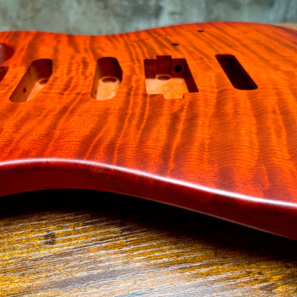 Warmtone CG Hss Strat Style Guitar Body Flamed Maple “Eclipse” 4.1lbs