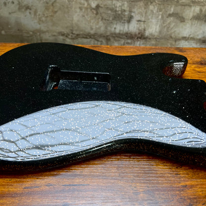 Warmtone Custom Guitars Strat Guitar Body Black Sparkle “Stars”