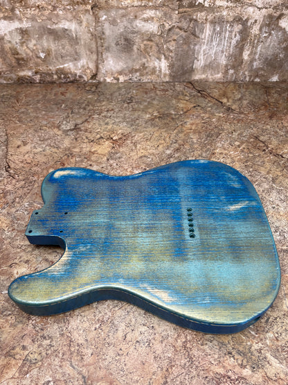 Warmtone Custom Guitars Relic Tele Style Guitar Body “Road Shimmer”