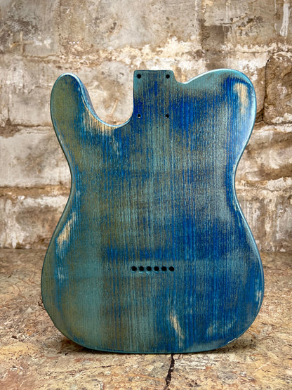 Warmtone Custom Guitars Relic Tele Style Guitar Body “Road Shimmer”