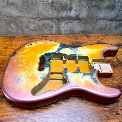 Warmtone CG HSH Strat Style Guitar Body Relic "Stormy Sky” Nitro 4.3lbs