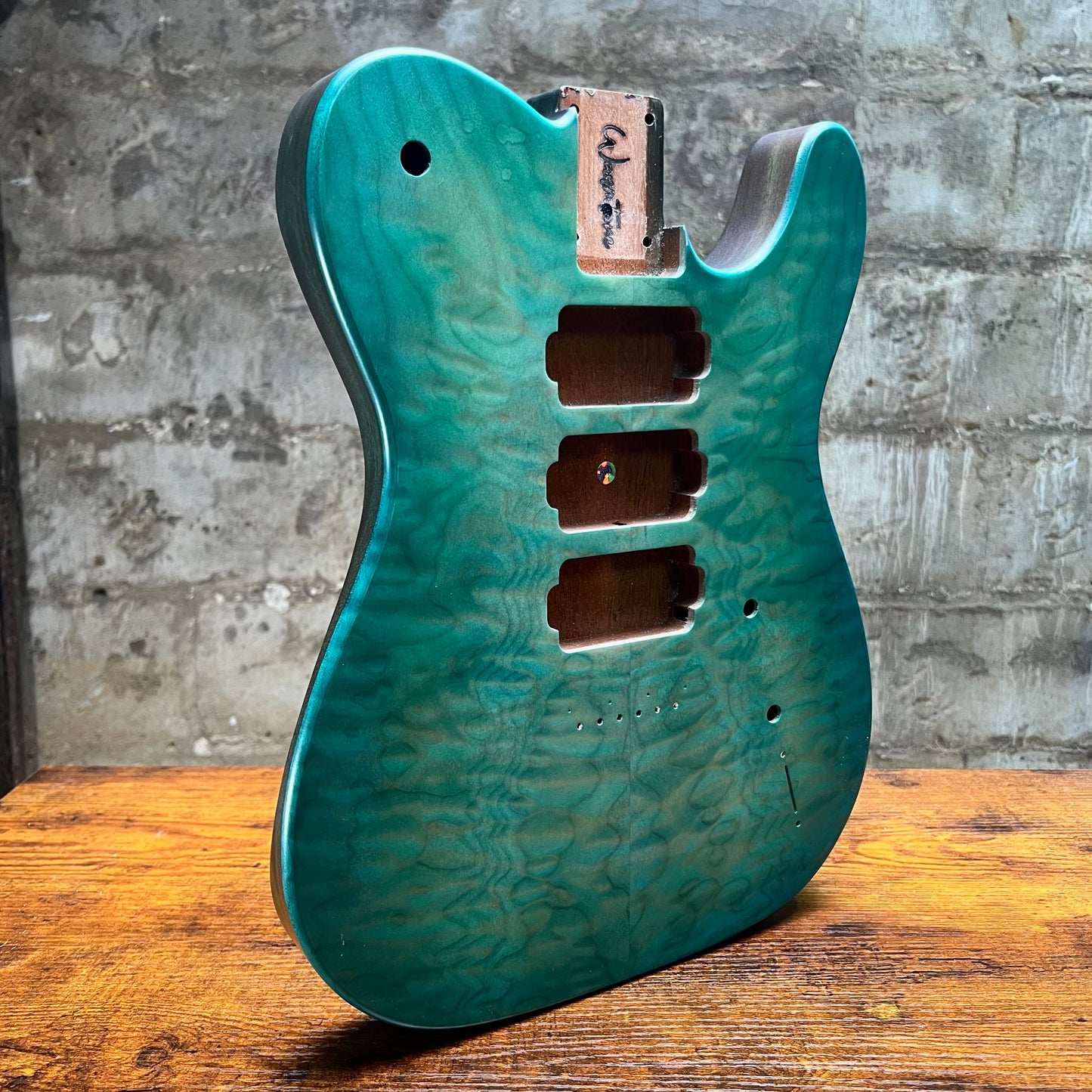 Warmtone CG HHH Flamed Maple Telecaster Guitar Body "Lagoon” #260 4.6lbs