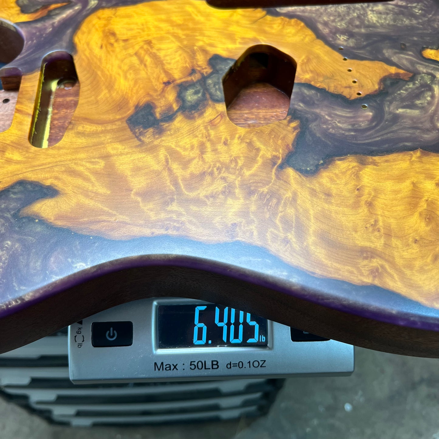 Warmtone Custom Guitars Burl Epoxy Resin Tele Body “Ancient River”