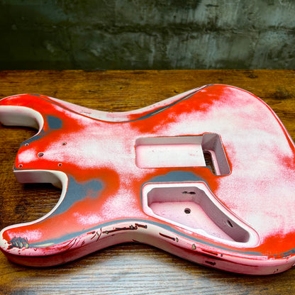 Warmtone Custom Guitars Strat Guitar Body Relic "Hot Flames”Nitro