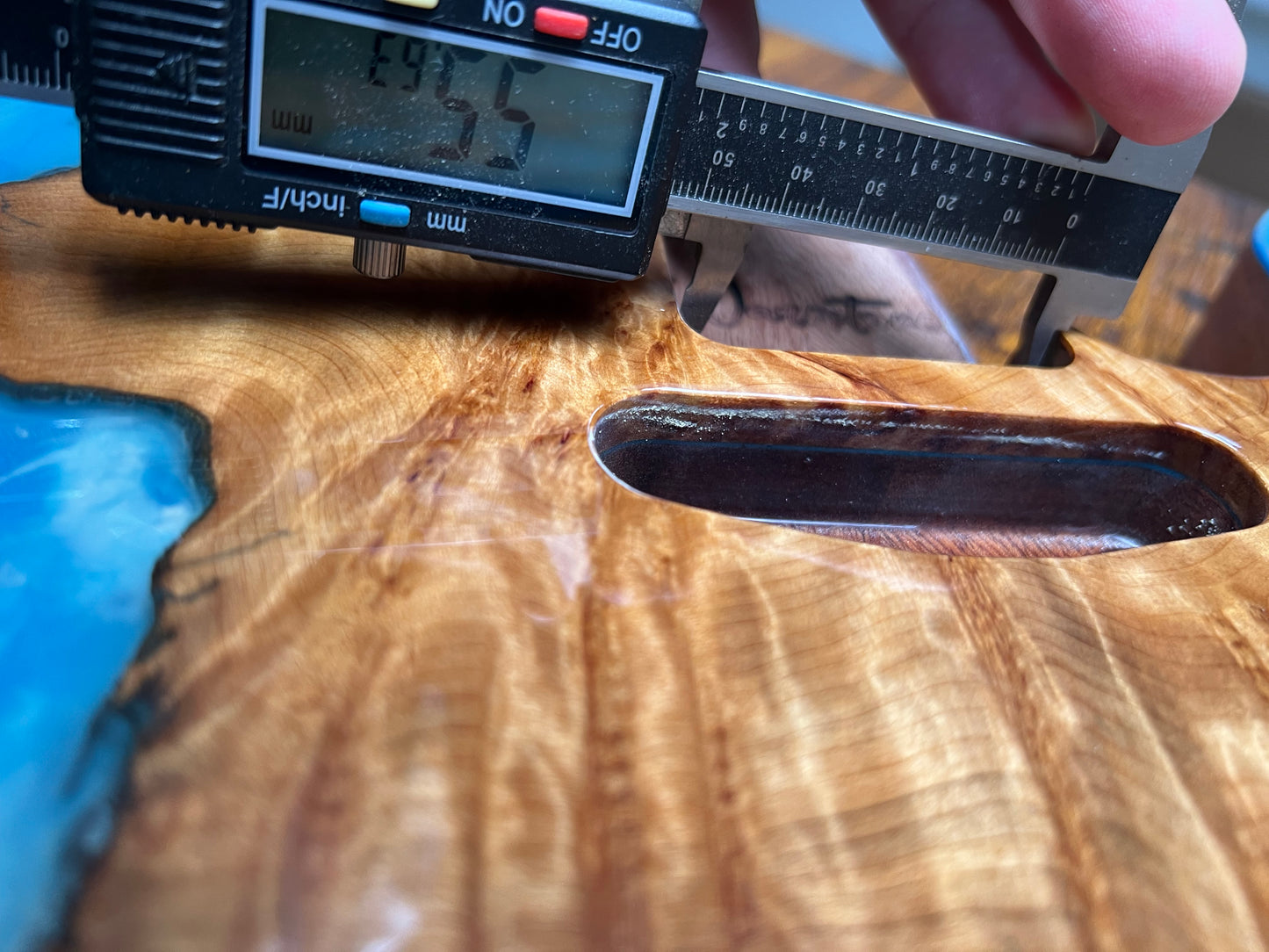Warmtone Custom Guitars Burl Epoxy Resin Tele Body “Water” #241