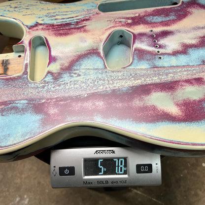 Warmtone CG Relic Tele Style Guitar Body “Lavender Frost” Nitro