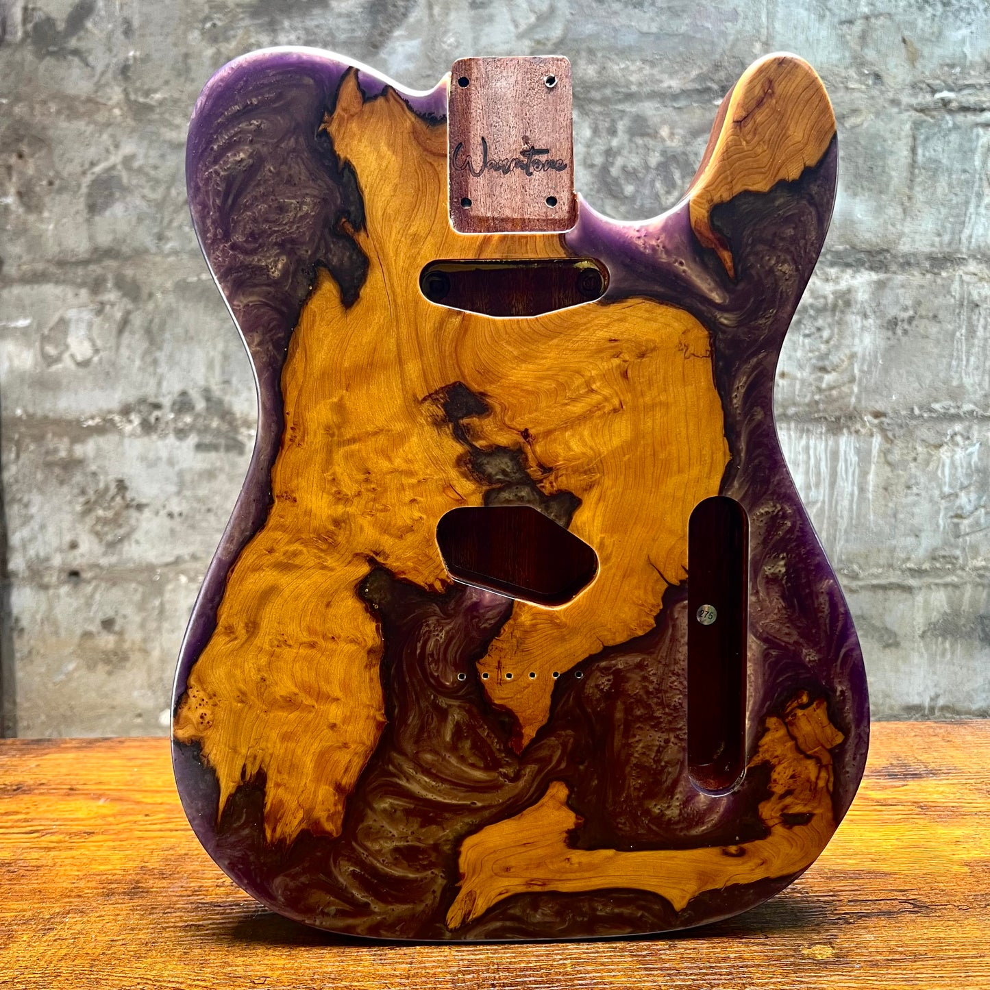 Warmtone Custom Guitars Burl Epoxy Resin Tele Body “Ancient River”
