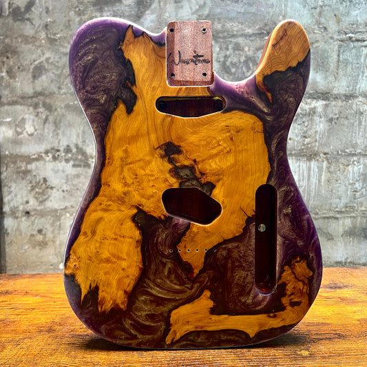 Warmtone Custom Guitars Burl Epoxy Resin Tele Body “Ancient River”