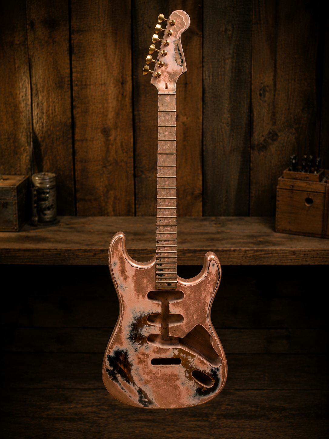 Warmtone Custom Guitars Strat Style Body & Neck W/ Case "Luxure" Nitro