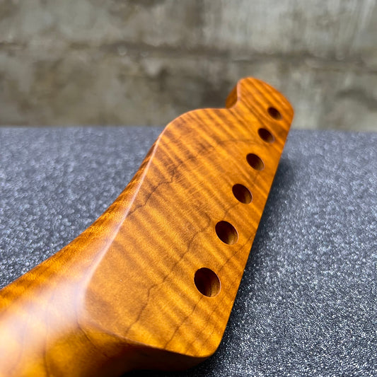 Golden Brown Roasted Flamed Maple Tele Style Neck #44