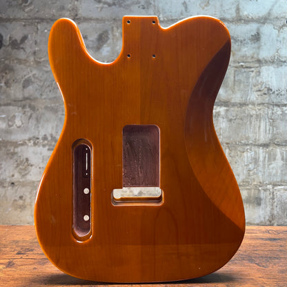 Warmtone CG Flamed Maple Tele Guitar Body "Amber” P90 Gloss