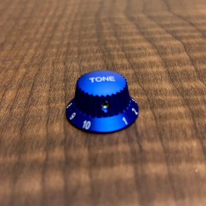 Warmtone CG Anodized Aluminum Strat Knob Set “Blue” Set Screw