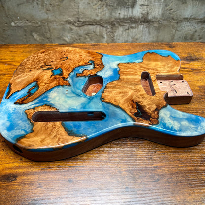 Warmtone Custom Guitars Burl Epoxy Resin Tele Body “Water” #241