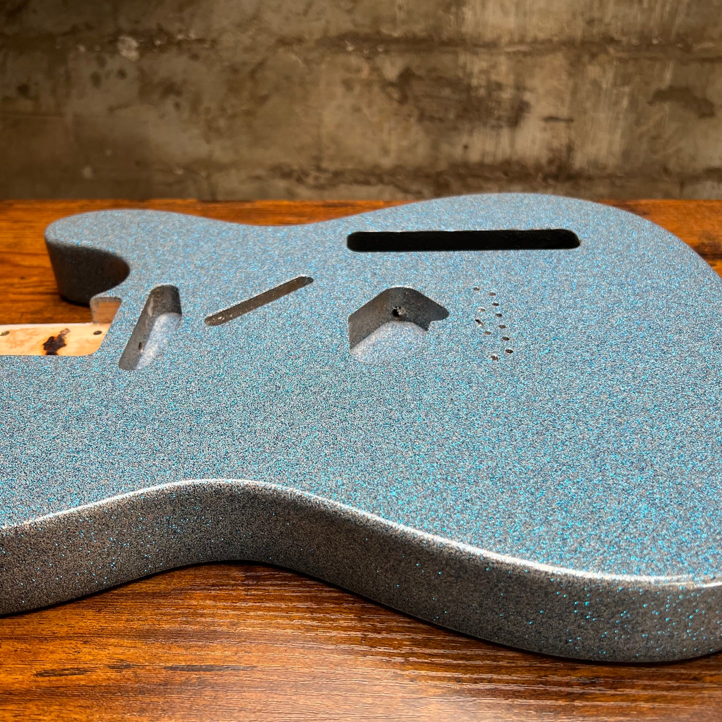 Warmtone Custom Guitars Alder Tele Guitar Body "Snow Blue Sparkle"