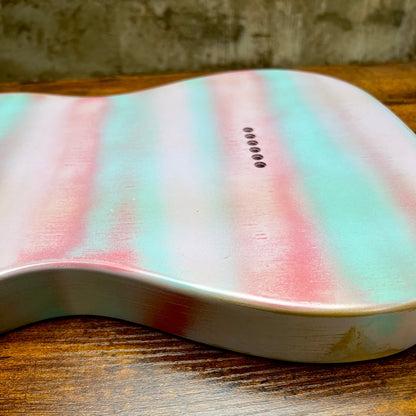 Warmtone Custom Guitars Relic Tele Style Guitar Body “Cotton Candy” Nitro