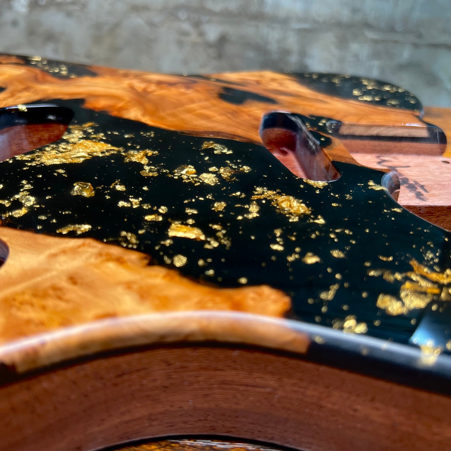Warmtone CG Burl Epoxy Resin Tele Body “Black Stars”
